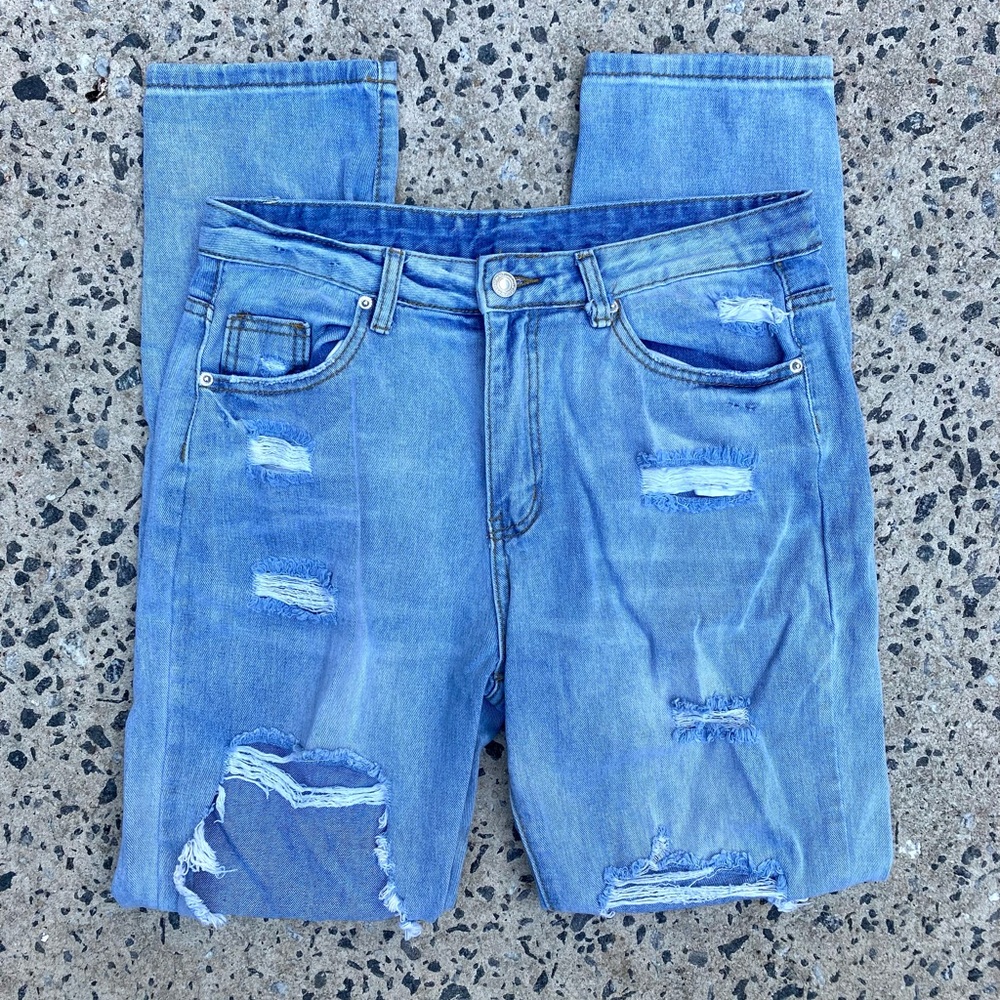 SHEIN distressed mom jeans